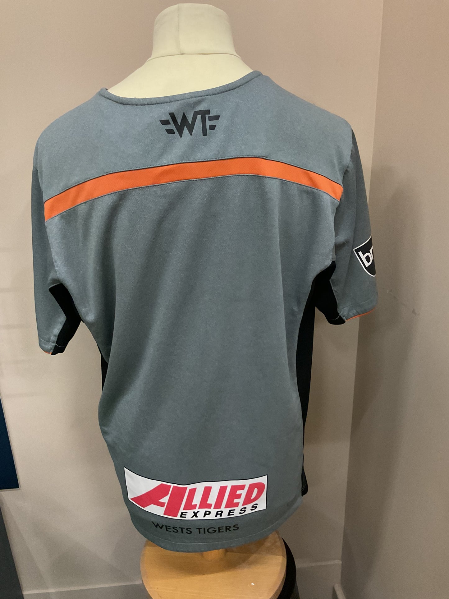 WESTS TIGERS GREY TRAINING SHIRT
