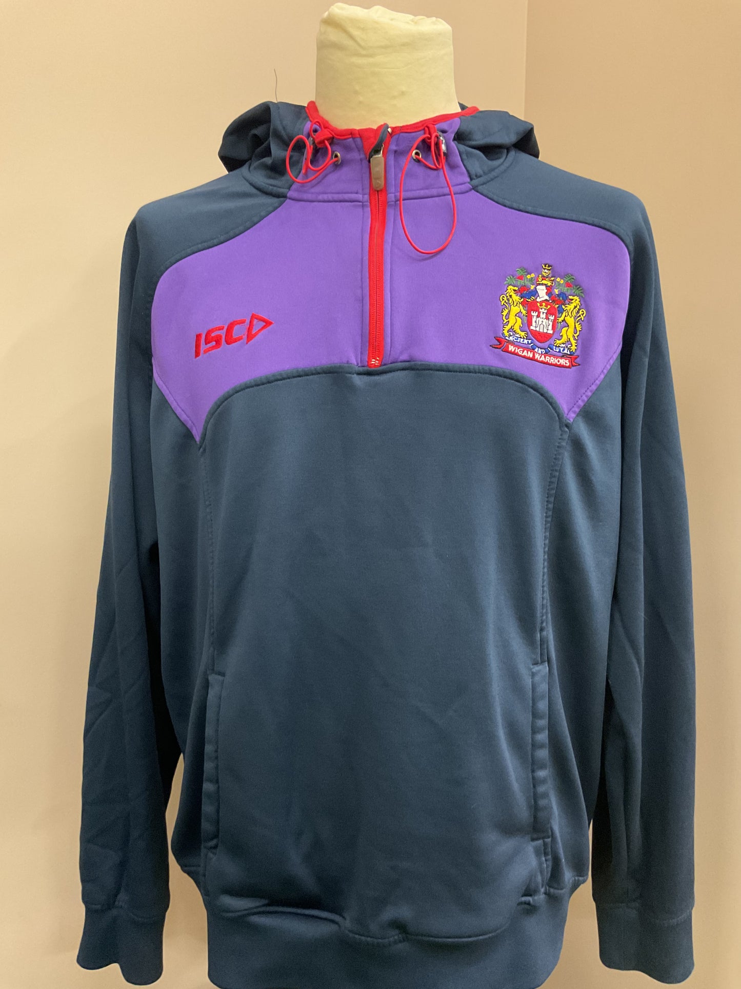 WIGAN WARRIORS QZ HOODIE NAVY