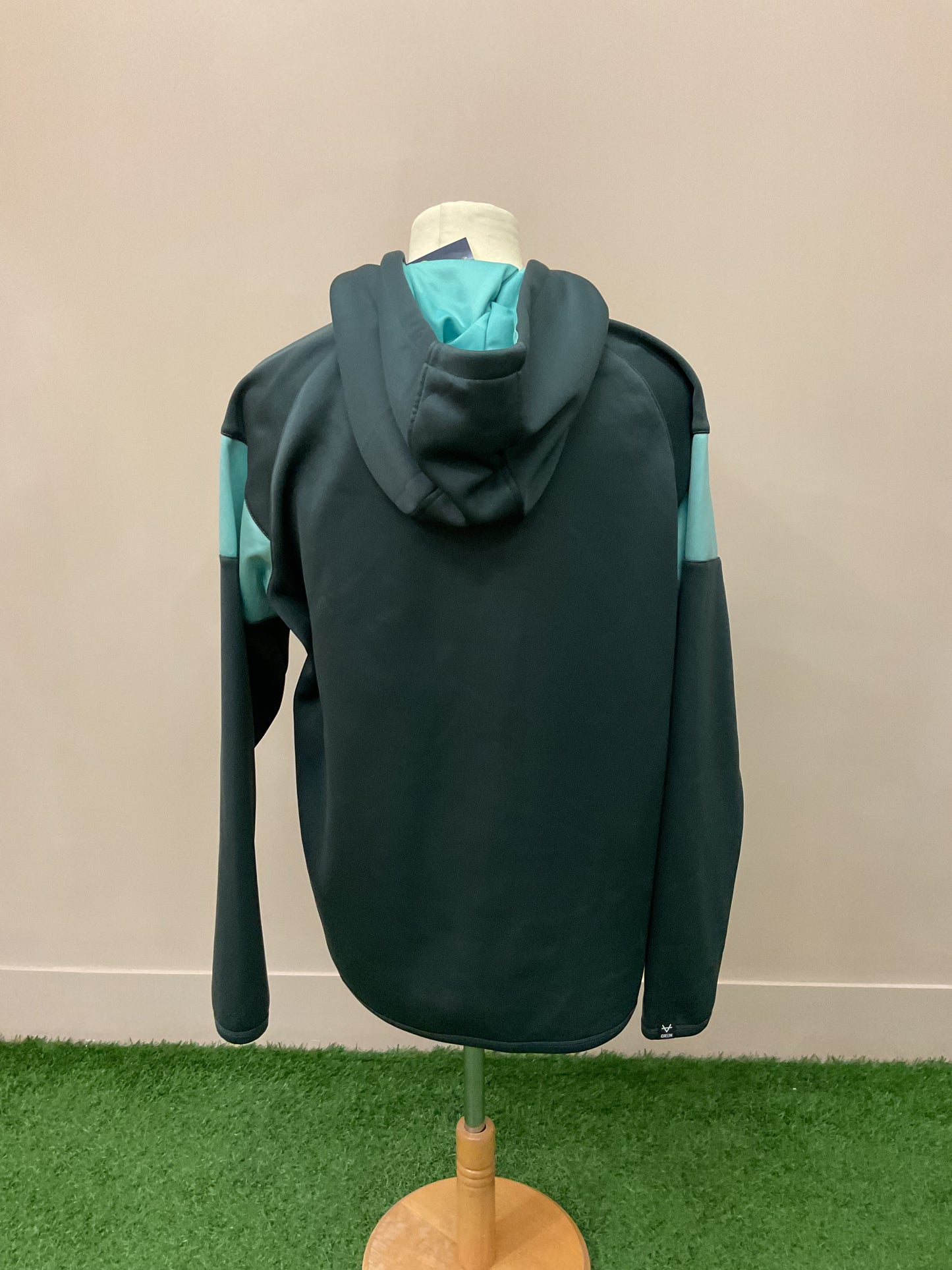HULL KR CHARCOAL AND MINT 1/2 ZIP - SIZE XXL