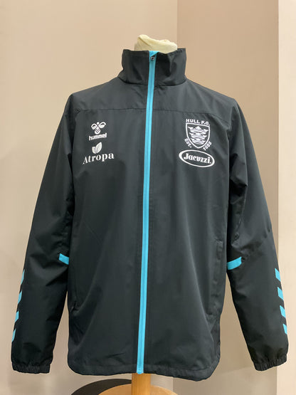 RETRO HULL FC BLACK AND LIGHT BLUE FULL ZIP JACKET
