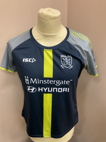 RETRO HULL FC NAVY GREY AND YELLOW TRAINING TEE