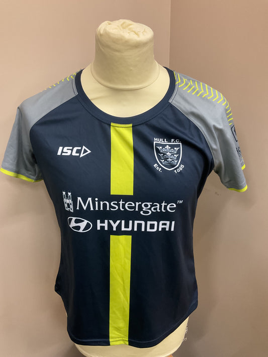 RETRO HULL FC NAVY GREY AND YELLOW TRAINING TEE