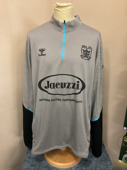 HULL FC GREY BLUE AND BLACK QUARTER ZIP - SIZE - 3XL