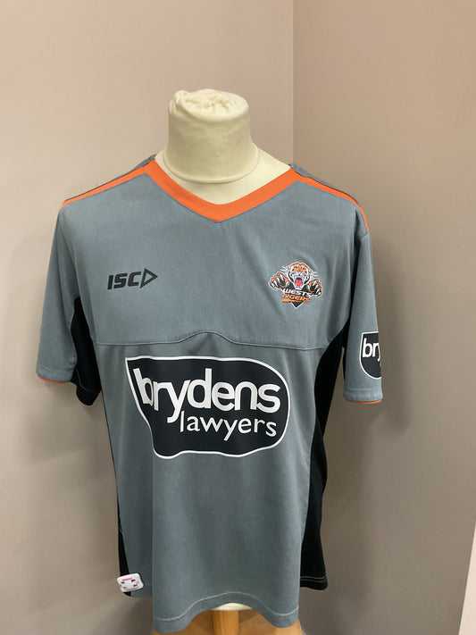 WESTS TIGERS GREY TRAINING SHIRT