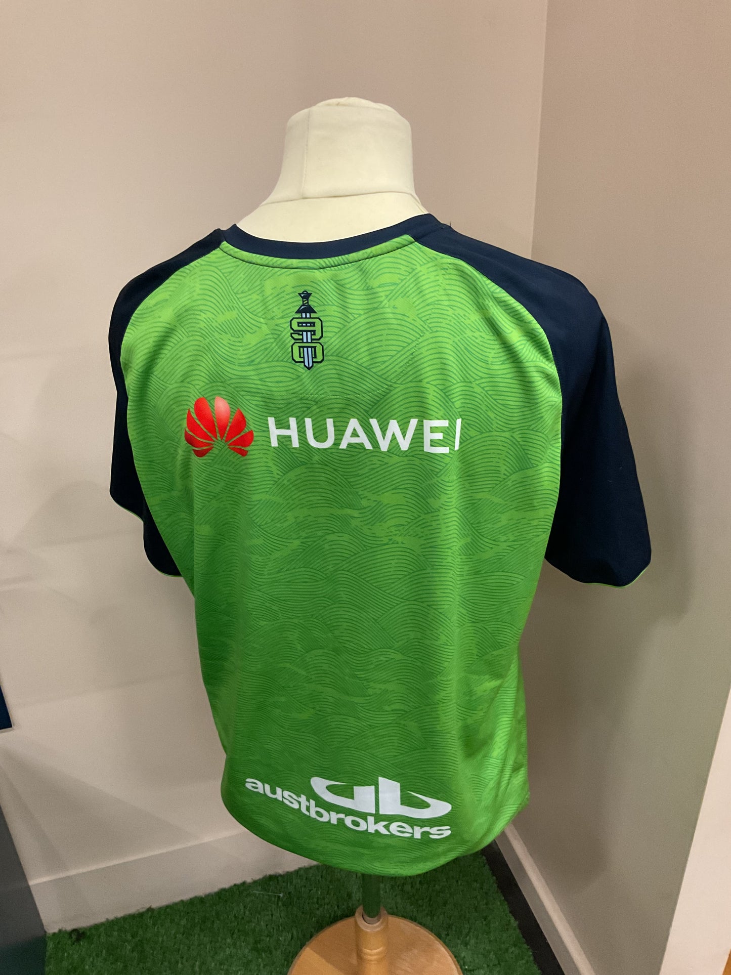 CANBERRA RAIDERS GREEN AND NAVY TEE - (XL)