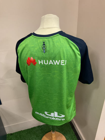CANBERRA RAIDERS GREEN AND NAVY TEE - (XL)