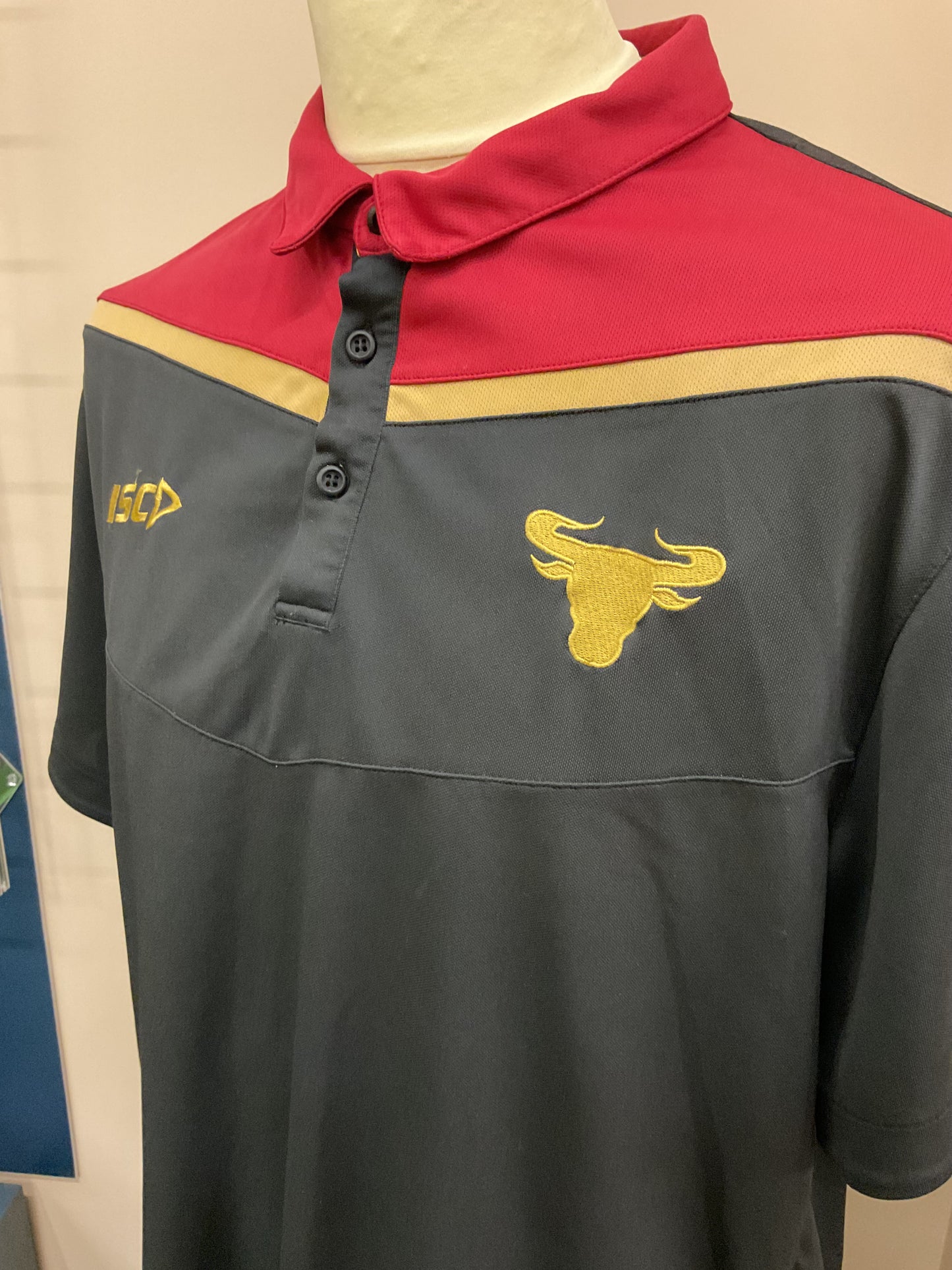 BRADFORD BULLS BLACK AND RED POLO