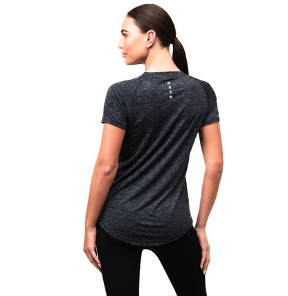 OXEN ENDURE TEE BLACK/GREY LADIES