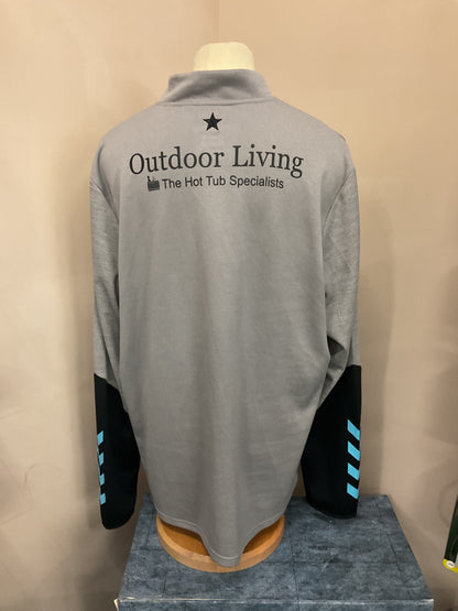 HULL FC GREY BLUE AND BLACK QUARTER ZIP - SIZE - 3XL