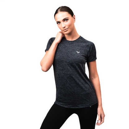 OXEN ENDURE TEE BLACK/GREY LADIES