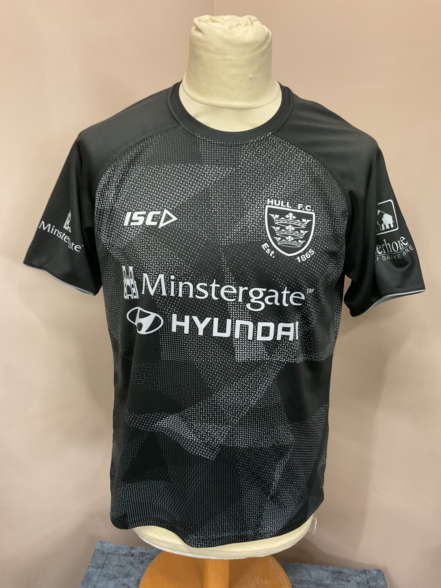 HULL FC BLACK/GREY TRAINING TEE (MINSTERGATE) - SIZE - S