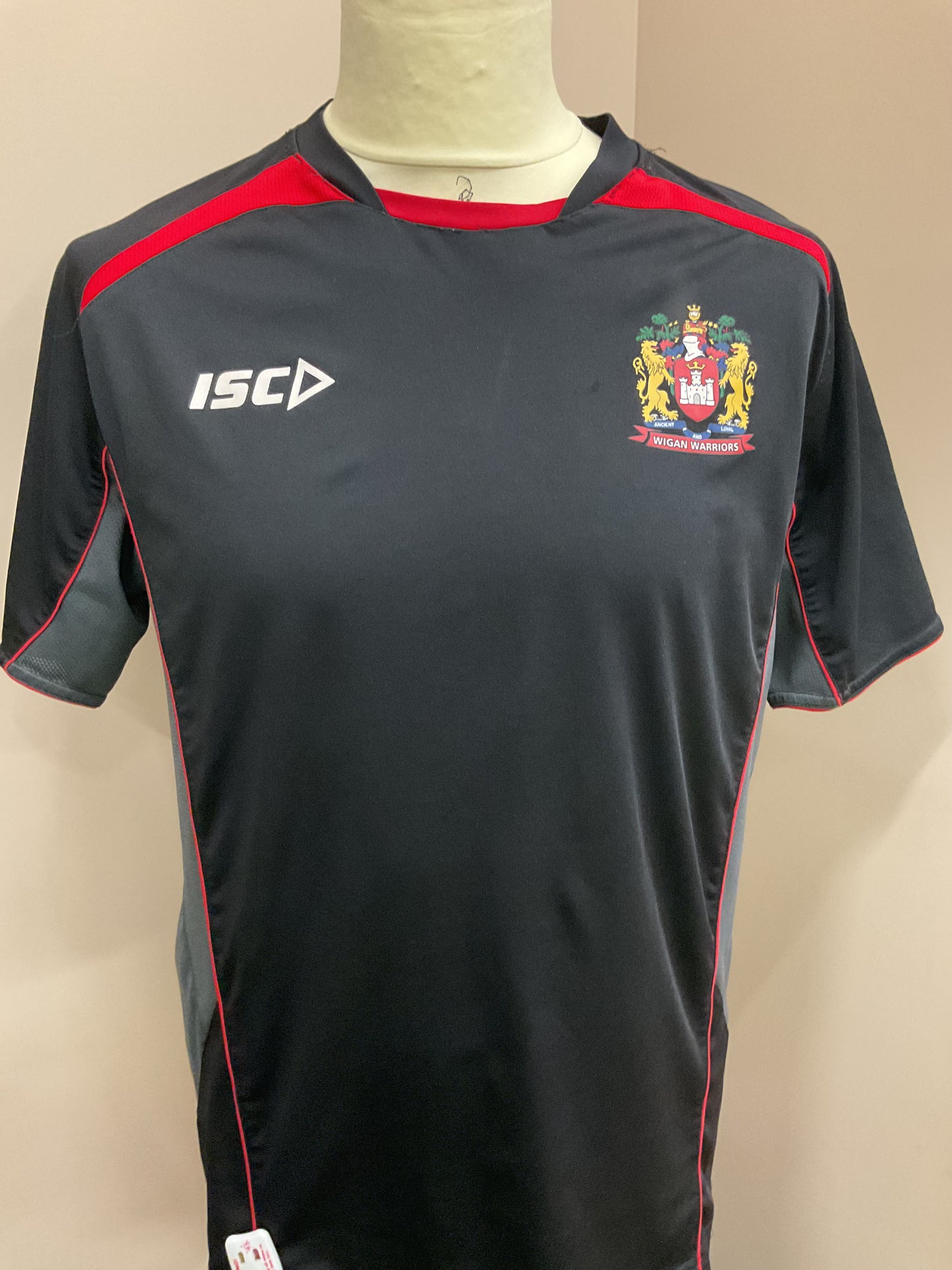 WIGAN WARRIORS GREY AND WHITE TRAINING TEE