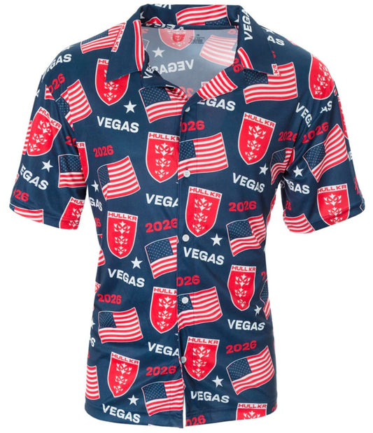 KR VEGAS HAWAIIAN NAVY SHIRT