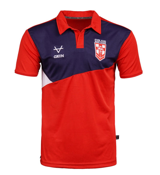 OXEN ENGLAND RUGBY LEAGUE RED POLO