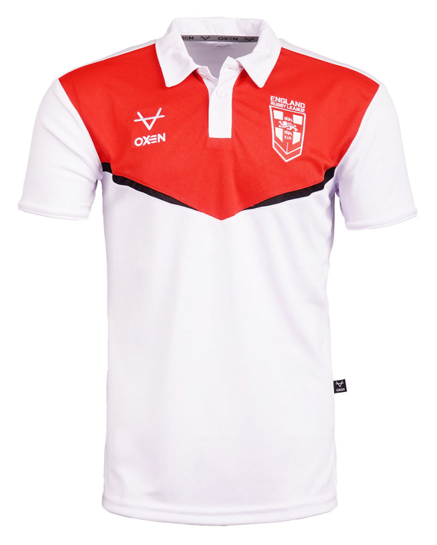 OXEN ENGLAND RUGBY LEAGUE WHITE POLO