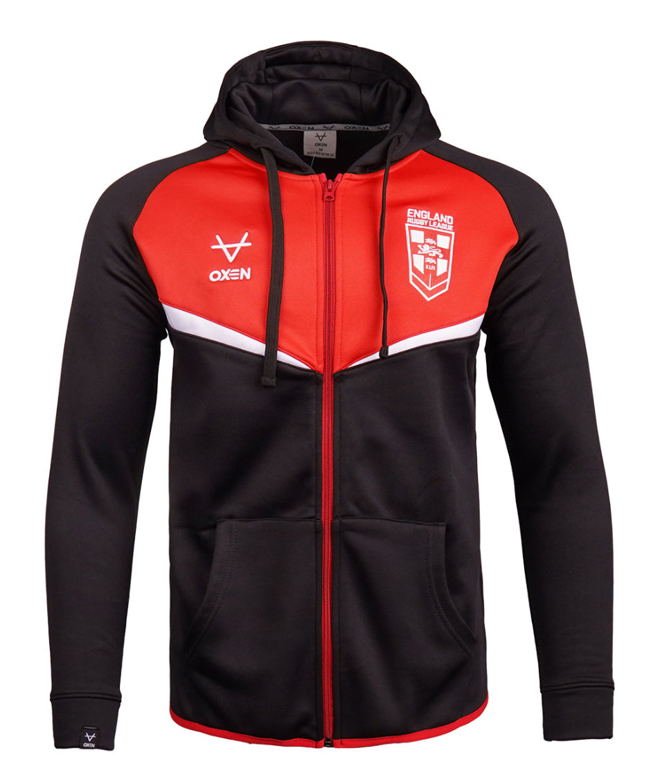 OXEN ENGLAND RUGBY LEAGUE BLACK FZ HOODY