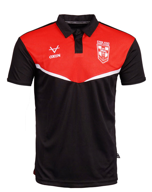 OXEN ENGLAND RUGBY LEAGUE BLACK POLO