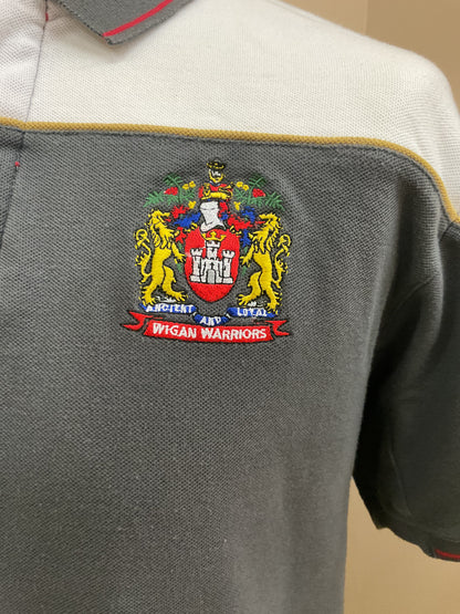 WIGAN WARRIORS GREY WHITE POLO