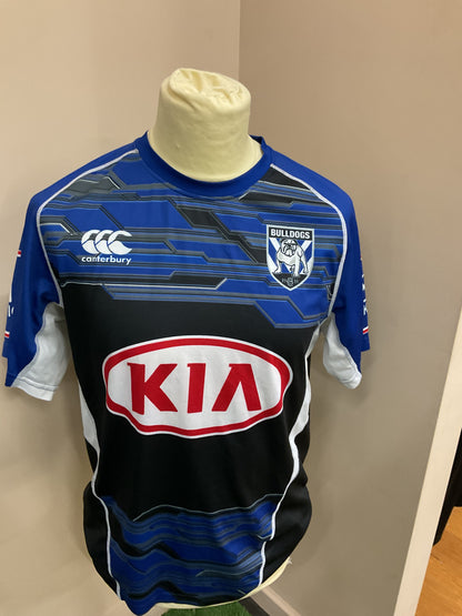 CANTERBURY BULLDOGS BLUE AND BLACK TEE - (L)