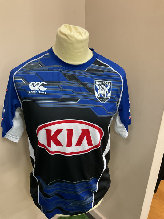 CANTERBURY BULLDOGS BLUE AND BLACK TEE