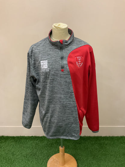 HULL KR GREY AND RED 1/2 ZIP -SIZE 3XL