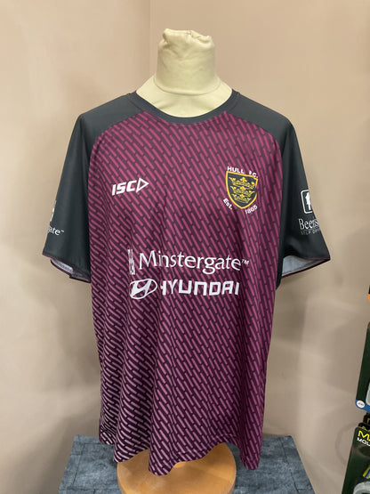 HULL FC BLACK AND MAROON TRAINING TEE - SIZE - 3XL