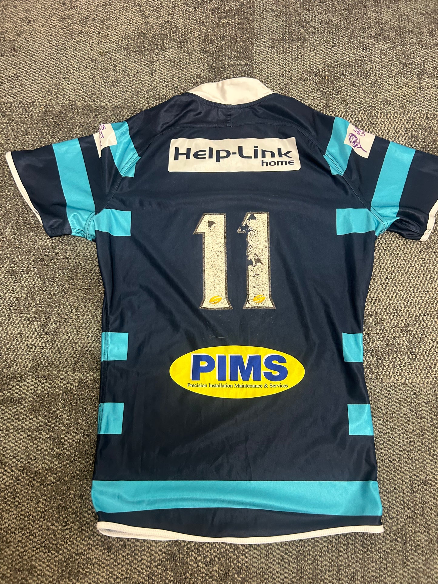 RETRO LEEDS RHINOS MATCH WORN ACADEMY SHIRT #11