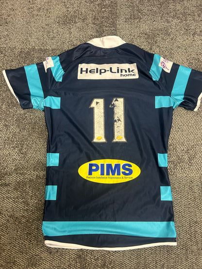 RETRO LEEDS RHINOS MATCH WORN ACADEMY SHIRT #11