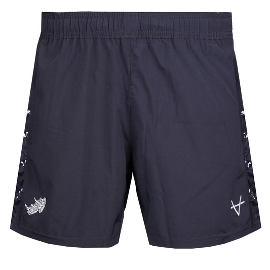 LEEDS RHINOS NAVY/WHITE BRUSHSTROKE SHORTS