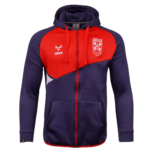 OXEN ENGLAND RUGBY LEAGUE NAVY FRONT ZIP HOODY